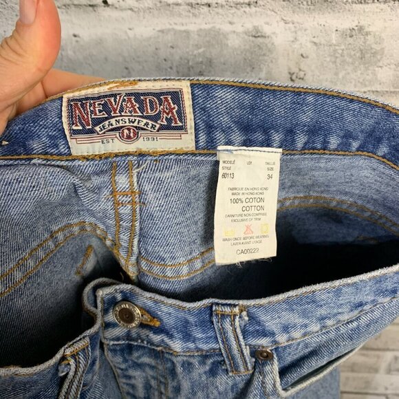 Vintage Nevada 90s Jorts Medium Wash Denim Jean Shorts - Picture 7 of 8